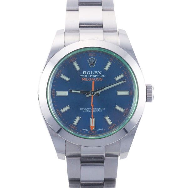 Rolex Milguass Blue Dial Stainless Steel Automatic Watch 116400GV