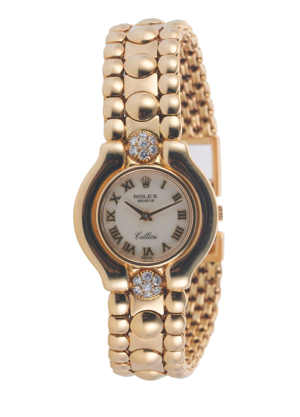 Rolex Cellini Diamond Gold Ladies Manual Watch 5208
