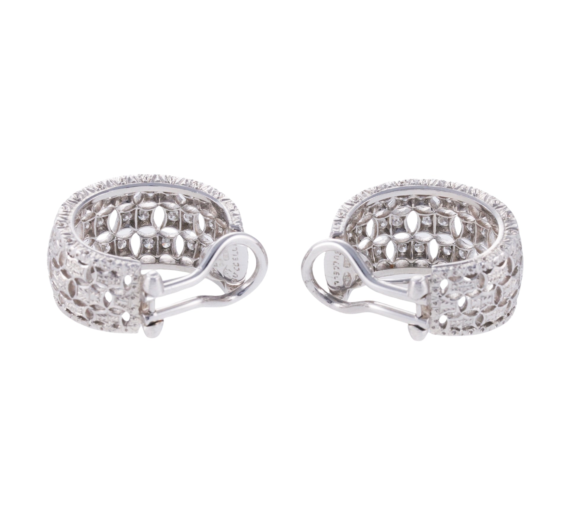 Mario Buccellati Diamond Gold Oval Hoop Earrings