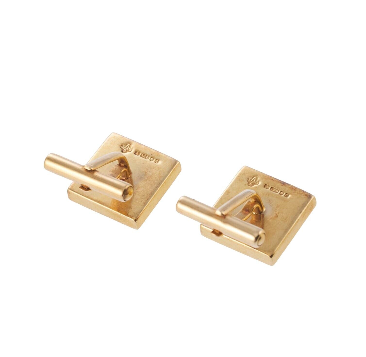 Asprey Malachite Lapis Inlay Checkerboard Gold Cufflinks