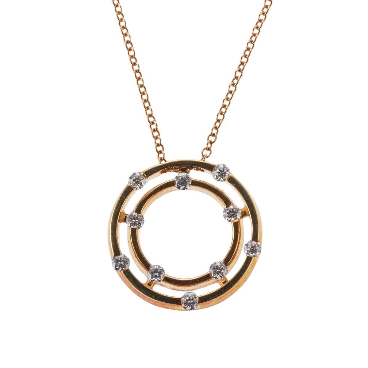 Roberto Coin Gold Diamond Double Circle Pendant Necklace – Oak Gem