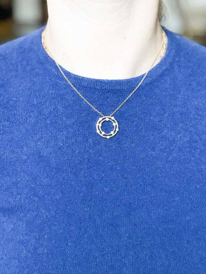 Roberto Coin Gold Diamond Double Circle Pendant Necklace
