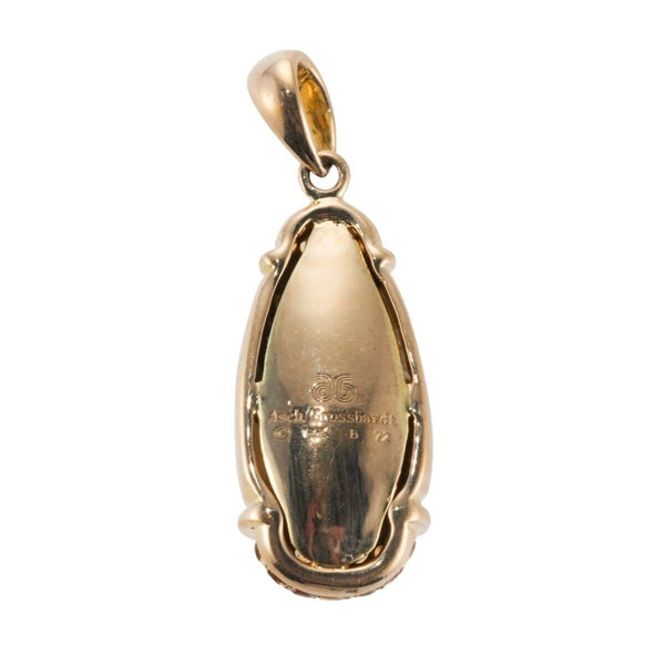 Asch Grossbardt Inlay Gemstone Citrine Diamond Gold Pendant