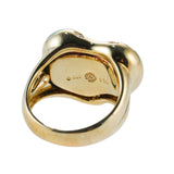 Asch Grossbardt Heart Face Gemstone Inlay Diamond Gold Ring