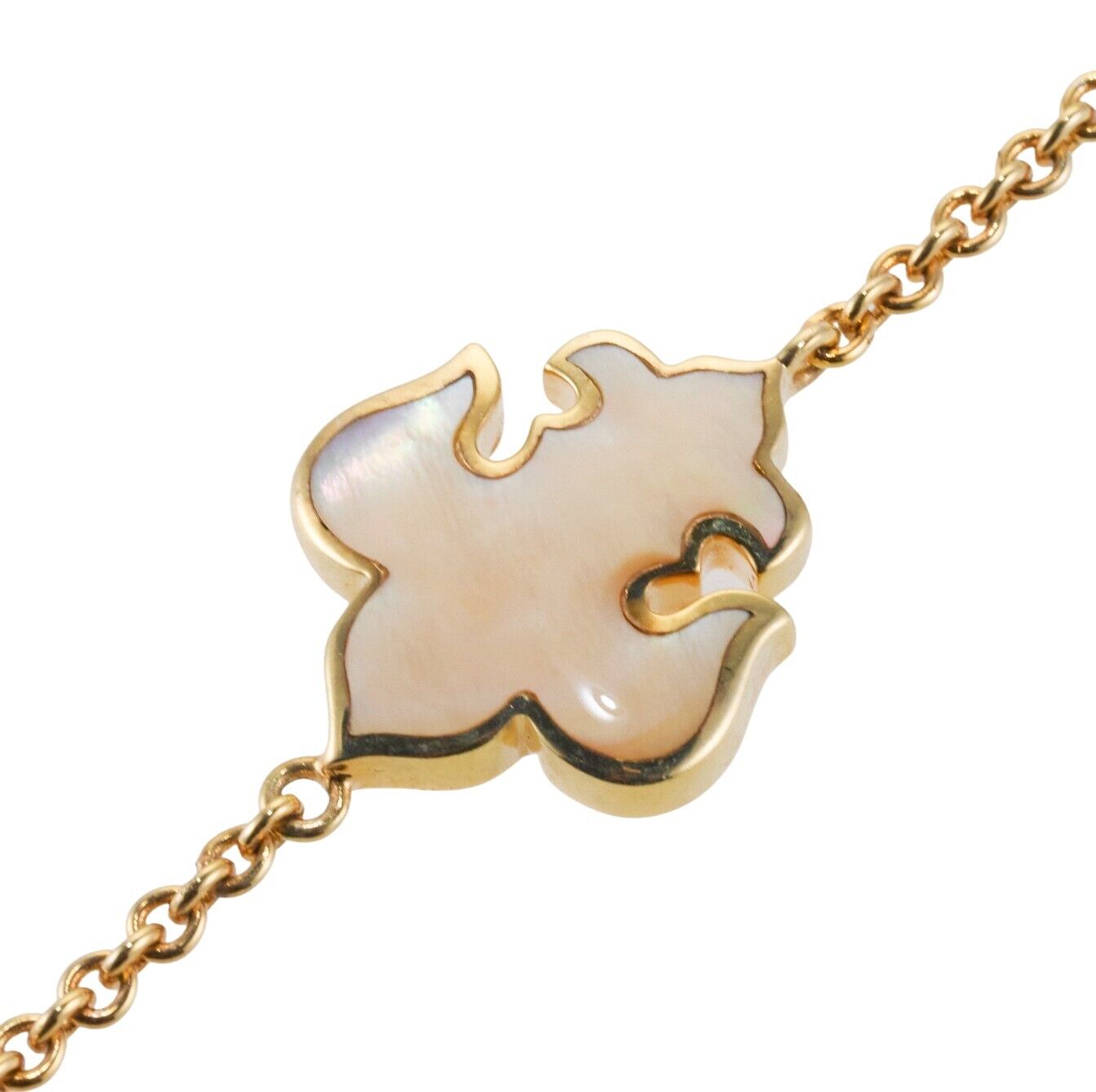 Asch Grossbardt Inlay Mother of Pearl Fleur de Lis Gold Bracelet