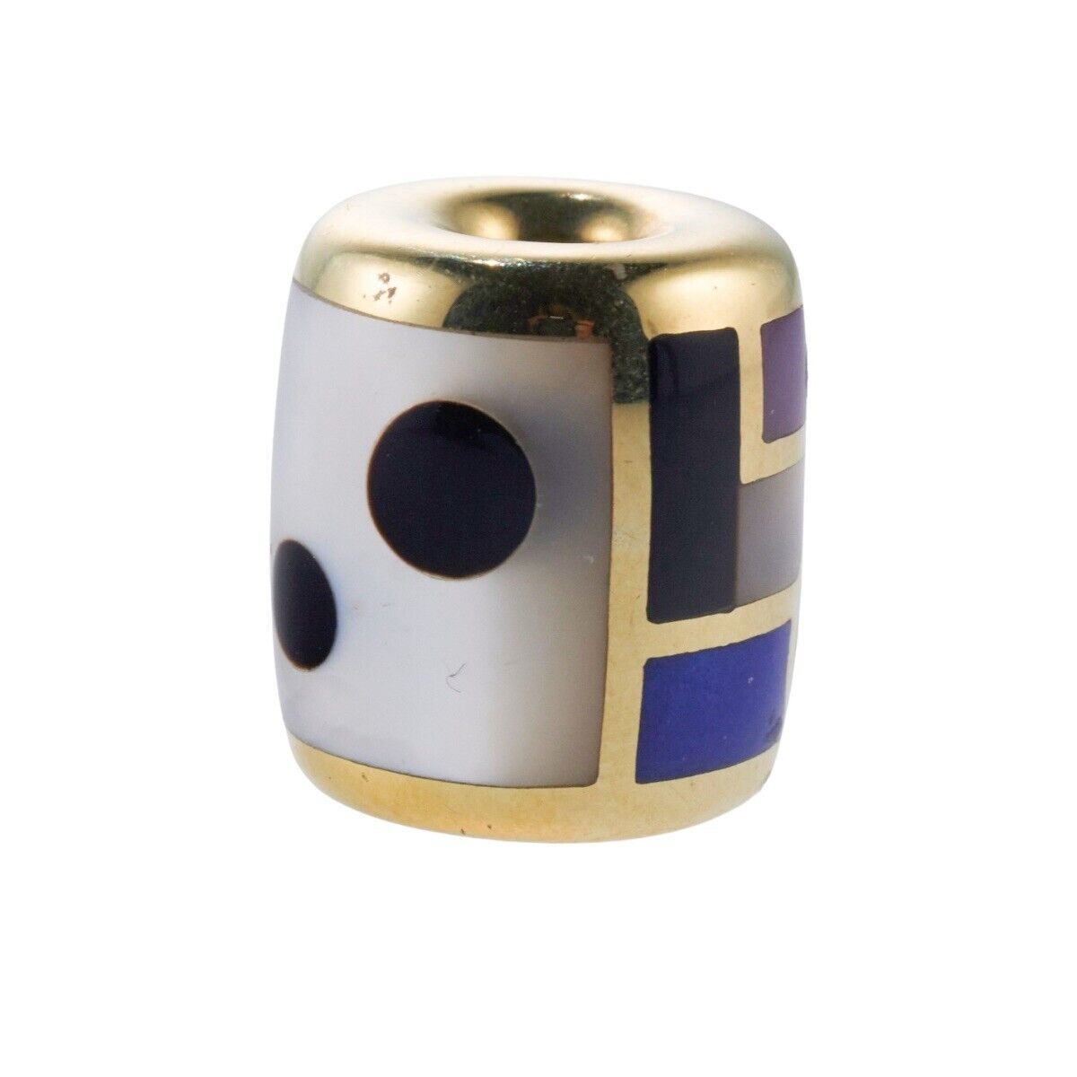 Asch Grossbardt Gemstone Inlay Diamond Barrel Slide Pendant