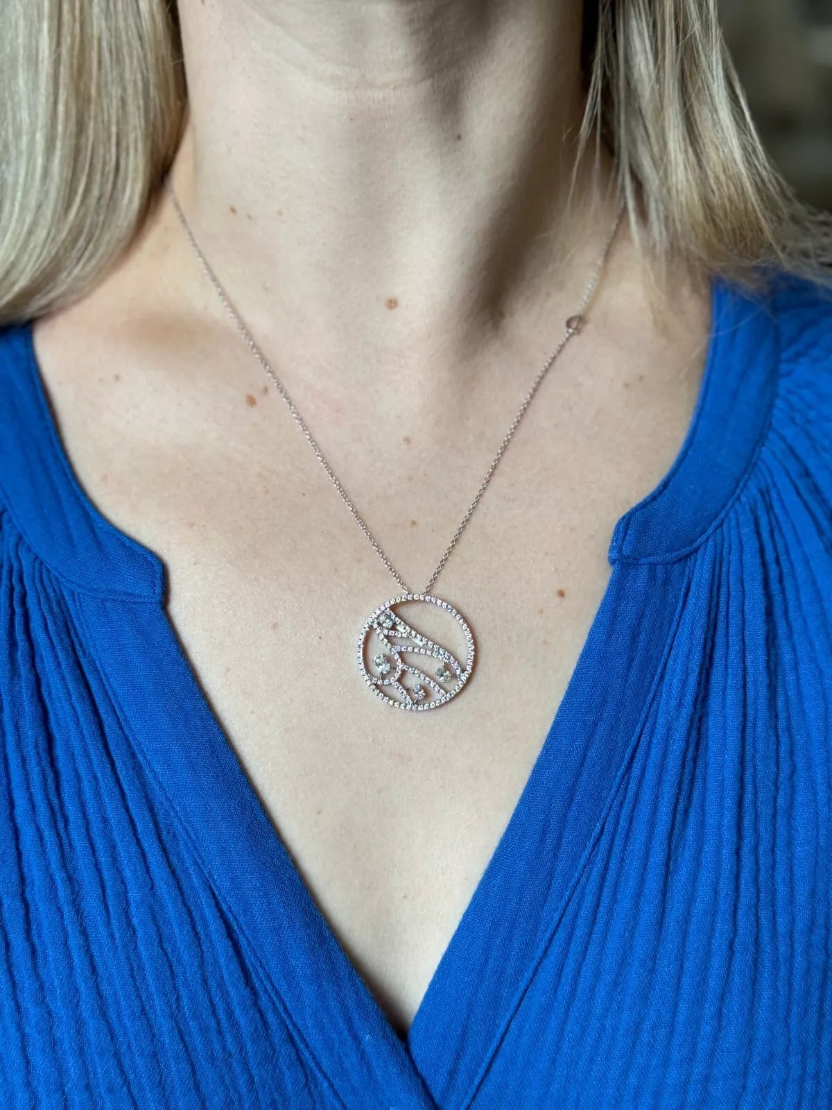 Damiani Battito D'Ali Gold Diamond Pendant Necklace