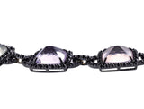 Modern Gold Black Diamond Gemstone Necklace