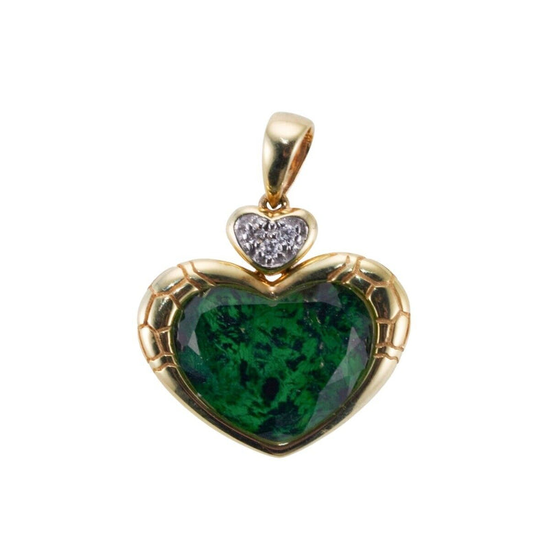 Asch Grossbardt Gemstone Crystal Diamond Heart Pendant