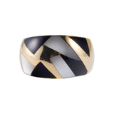 Asch Grossbardt MOP Onyx Inlay Gold Ring