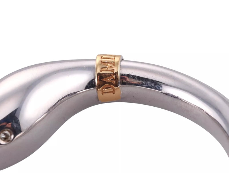 Damiani Infinito 18k Gold Diamond Snake Pendant Cord Necklace