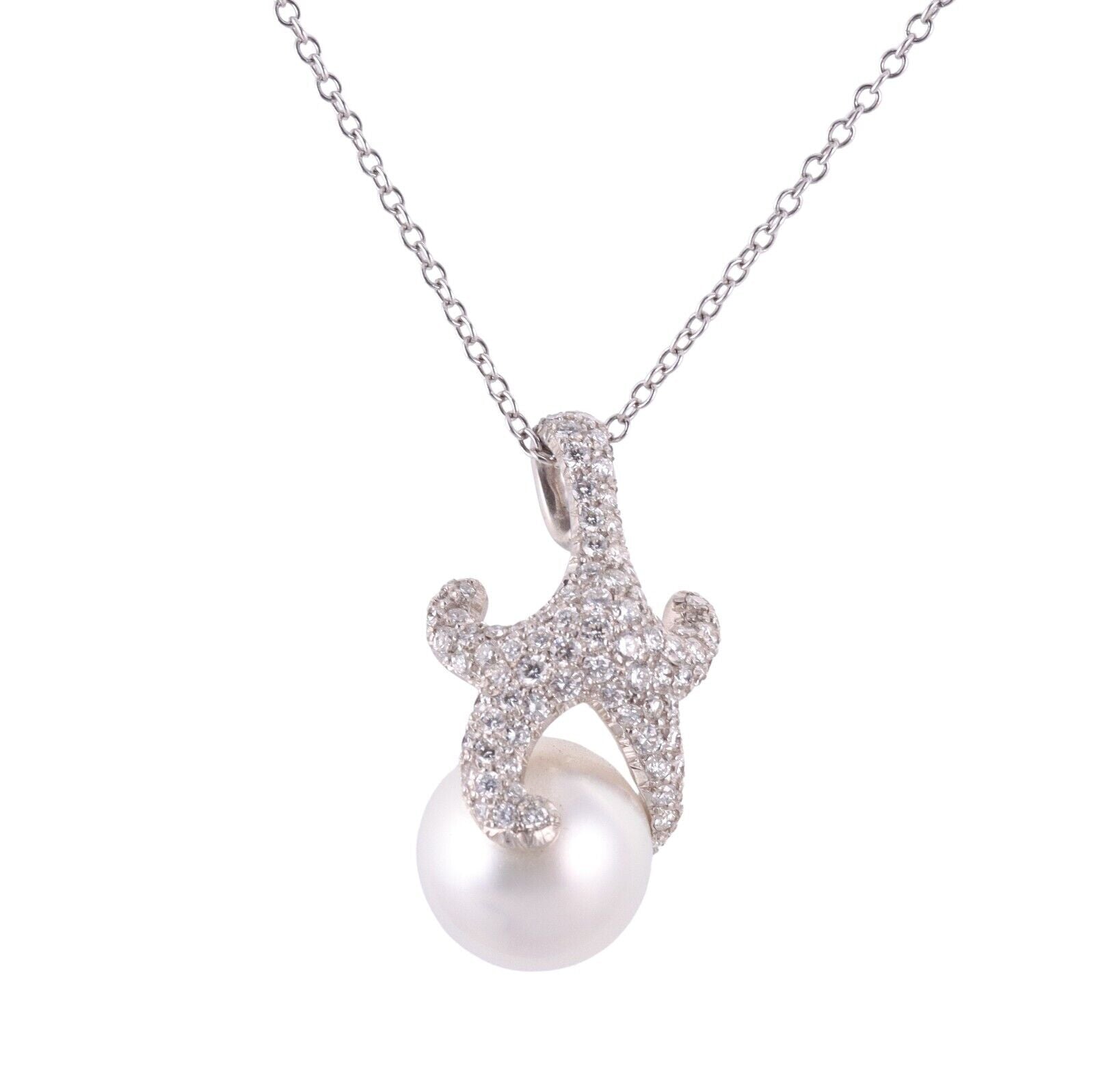 Mikimoto Starfish 12mm South Sea Pearl Gold Diamond Necklace