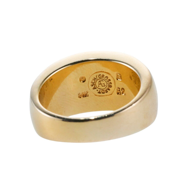 Asch Grossbardt MOP Inlay Gold Ring