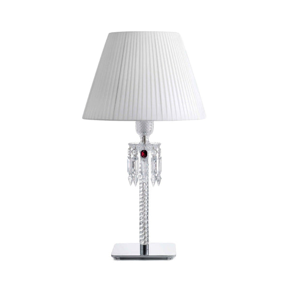 Baccarat Torch Crystal Desk Lamp with White Shade