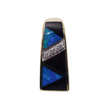 Asch Grossbardt Opal Onyx Inlay Diamond Gold Pendant