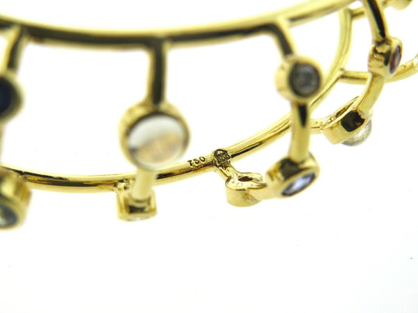Temple St. Clair Multi Color Gemstone Diamond Gold Cage Bracelet - Oak Gem