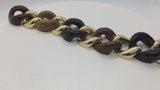 Seaman Schepps Mixed Wood Gold Link Bracelet