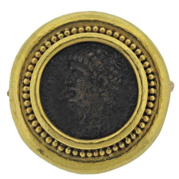 Elizabeth Locke Ancient Coin Gold Brooch - Oak Gem