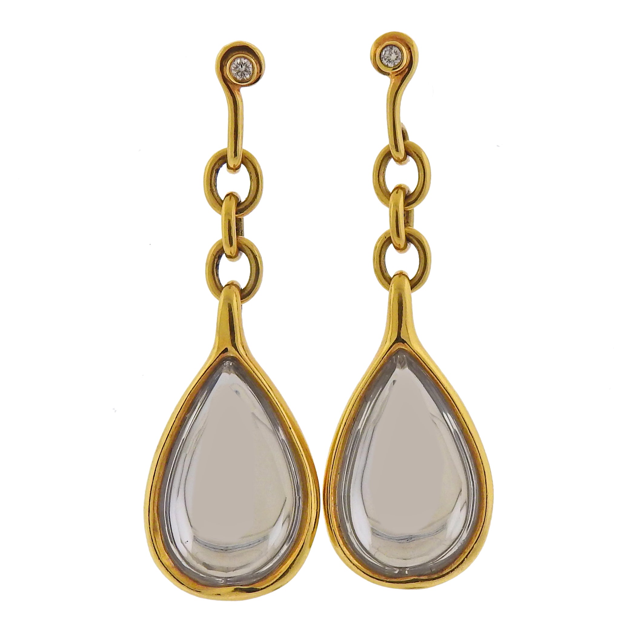 H. Stern DVF Life Harmony Freedom Gold Diamond Crystal Earrings - Oak Gem