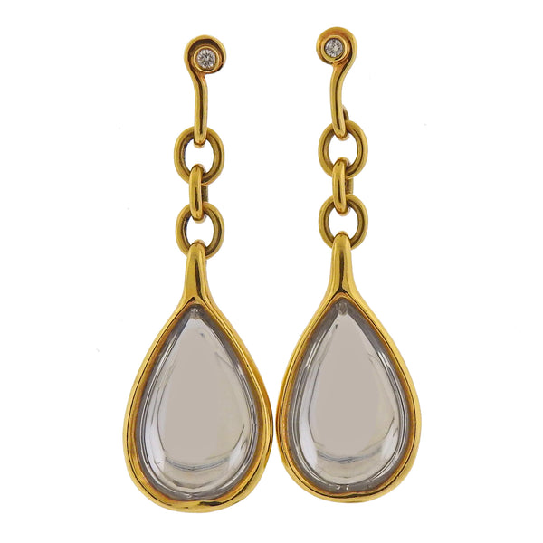 H. Stern DVF Life Harmony Freedom Gold Diamond Crystal Earrings - Oak Gem