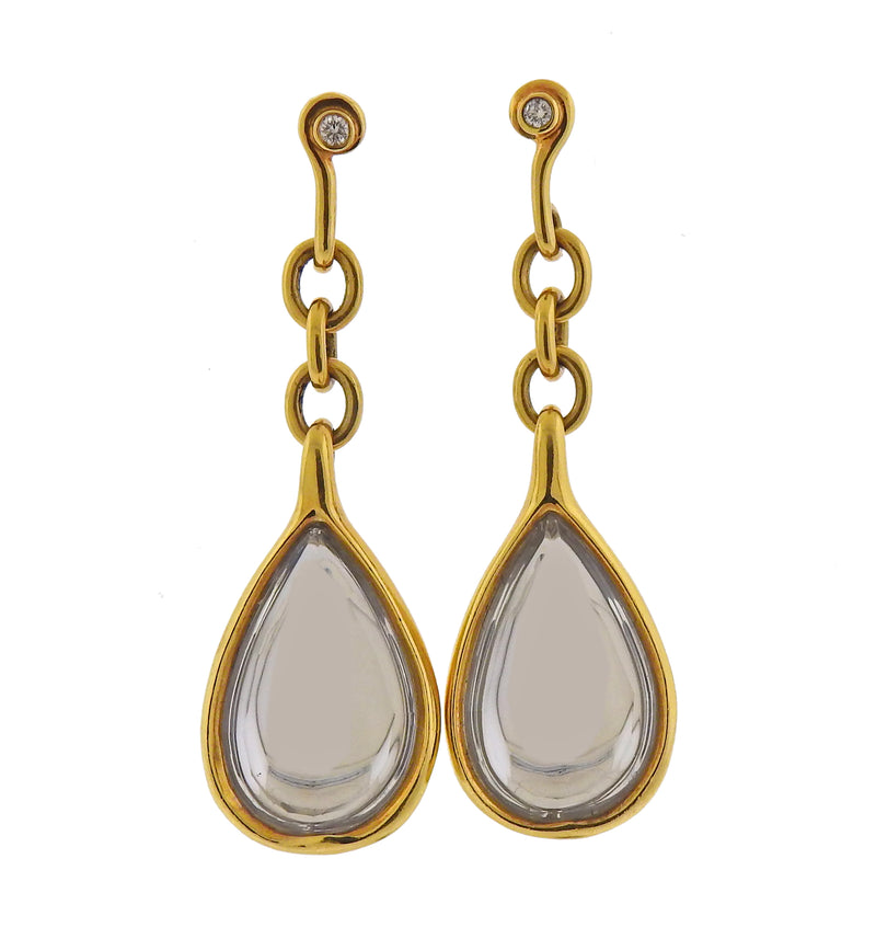 H. Stern DVF Life Harmony Freedom Gold Diamond Crystal Earrings - Oak Gem