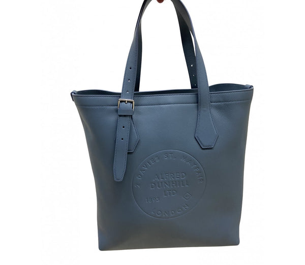 Alfred Dunhill Blue Leather Tote Bag