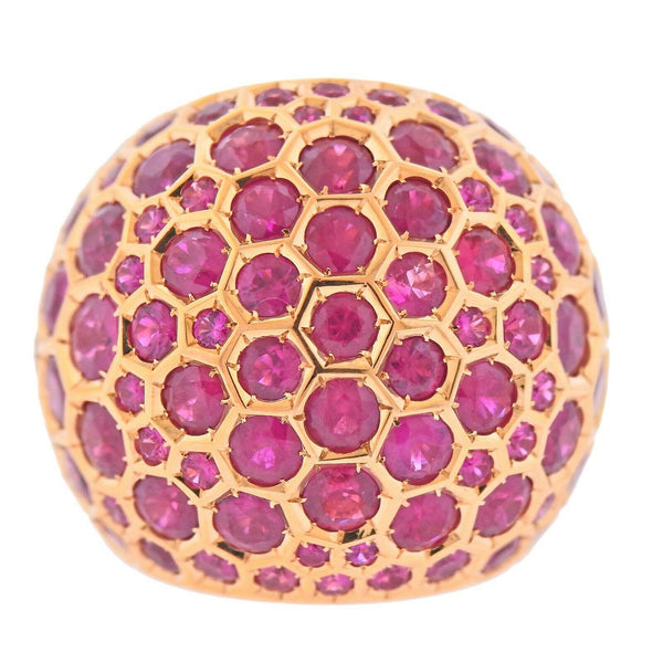 De Grisogono 14.95cts Pink Fuchsia Sapphire Gold Dome Ring - Oak Gem