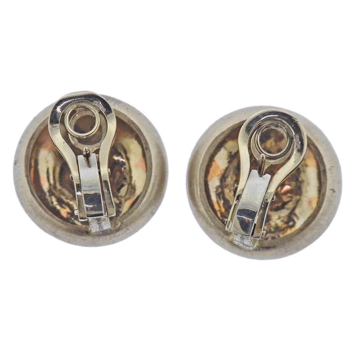Buccellati Macri Rose White Gold Button Earrings