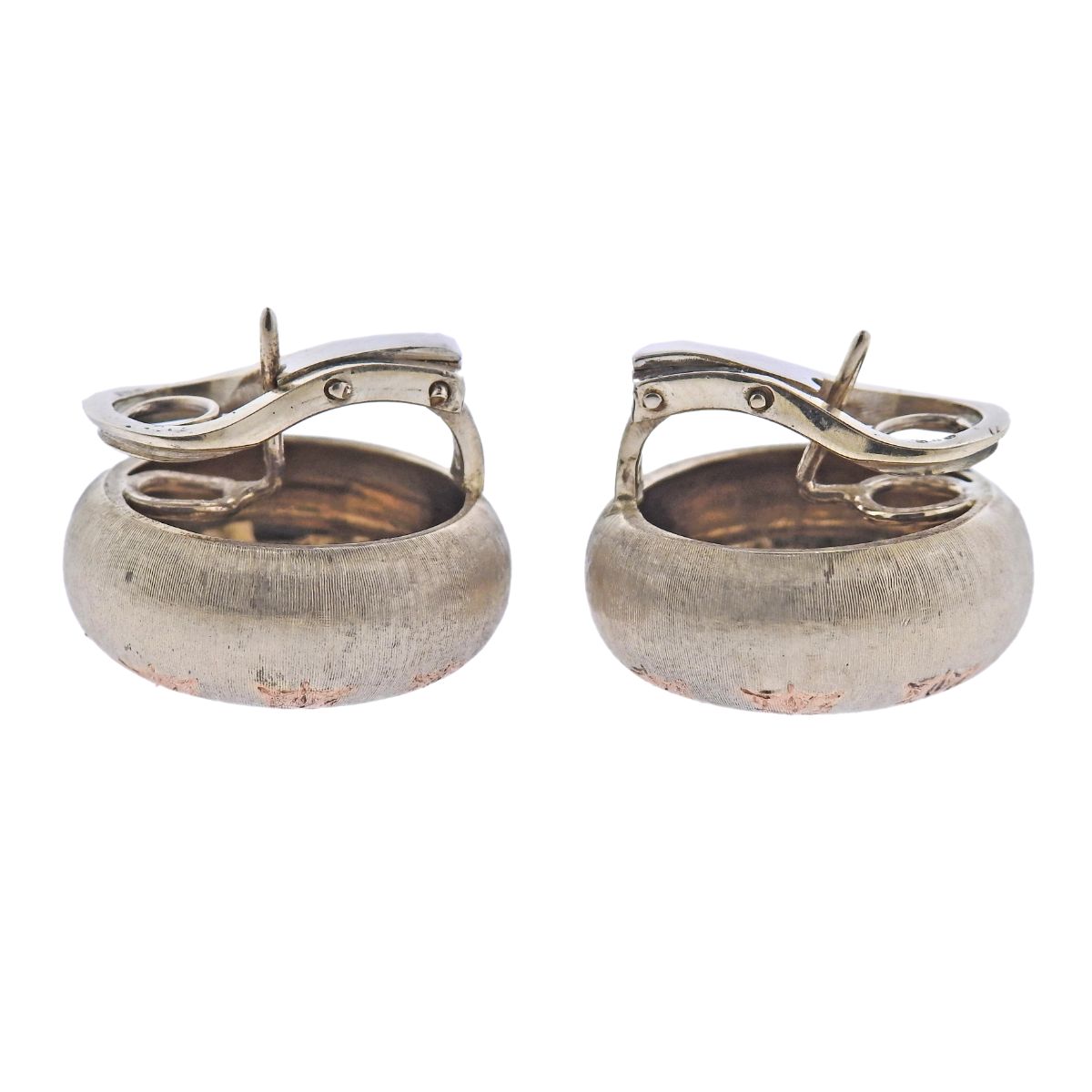 Buccellati Macri Rose White Gold Button Earrings