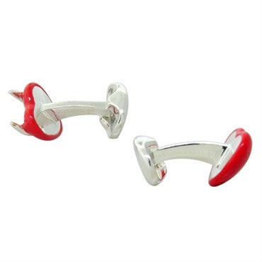 Deakin & Francis Enamel Sterling Good and Bad Heart Cufflinks - Oak Gem