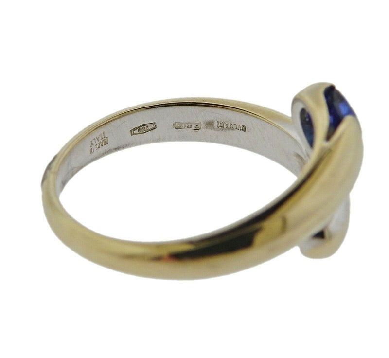 Bulgari Sapphire Gold Bypass Ring - Oak Gem