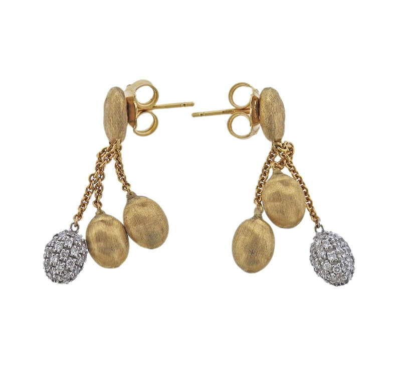 Marco Bicego Siviglia Gold Diamond Drop Earrings