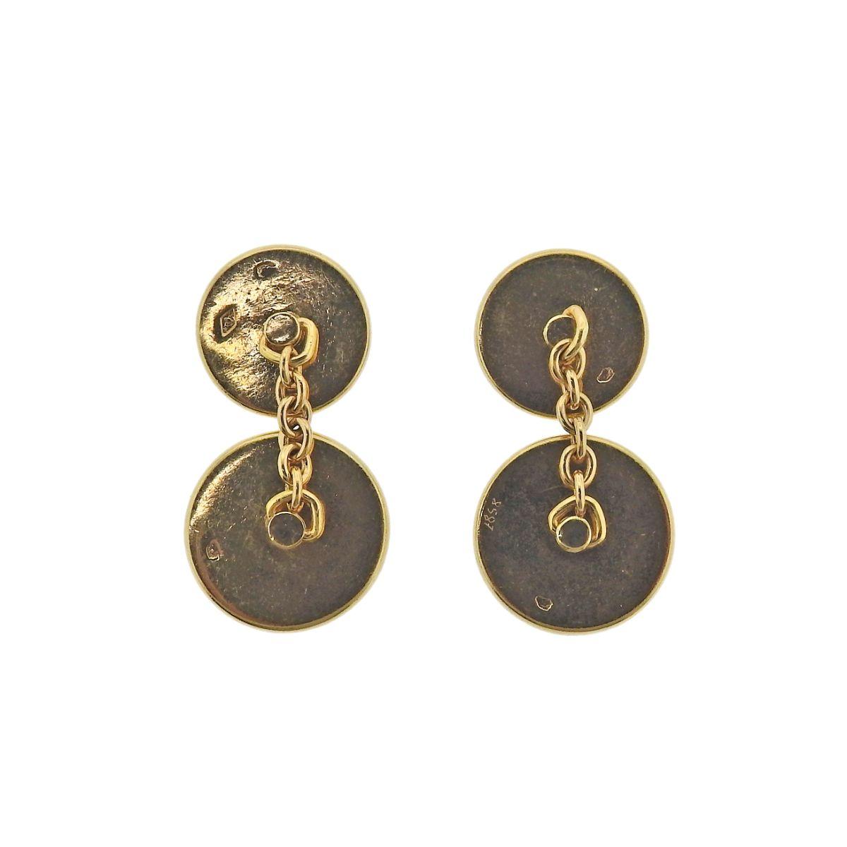 Hermes Clou De Selle Gold Cufflinks