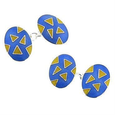 Deakin & Francis Enamel Sterling Silver Cufflinks - Oak Gem
