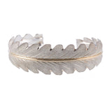Buccellati Leaf 18k Gold Silver Cuff Bracelet