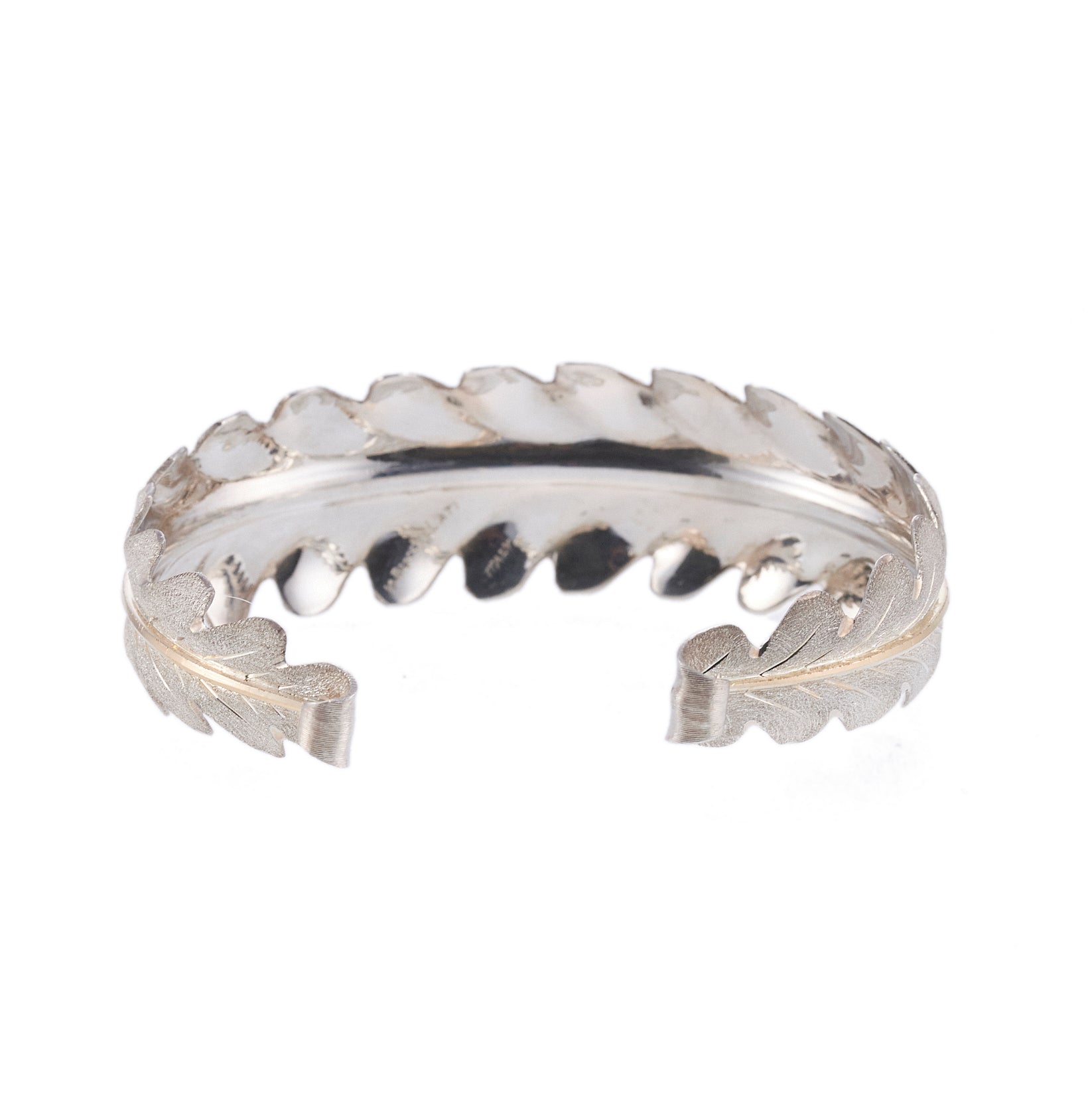 Buccellati Leaf 18k Gold Silver Cuff Bracelet