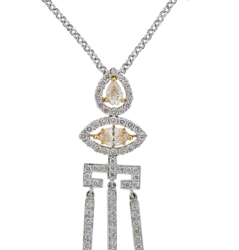 Assael South Sea Pearl Yellow Diamond Gold Pendant Necklace - Oak Gem