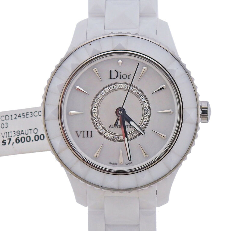 Dior VIII Automatic Diamond White Ceramic Watch CD1245E3C003 - Oak Gem