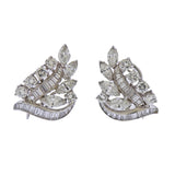 Mid Century 6.00cts Diamond Platinum Earrings - Oak Gem