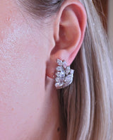 Mid Century 6.00cts Diamond Platinum Earrings - Oak Gem