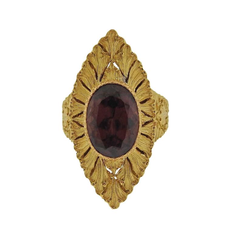 Buccellati Yellow Gold Zircon Ring - Oak Gem