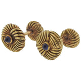 Tiffany & Co. Schlumberger Gold Sapphire Cufflinks - Oak Gem