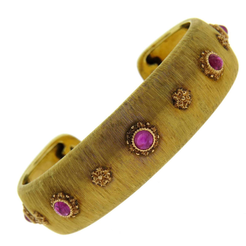 Buccellati Ruby Gold Cuff Bracelet - Oak Gem