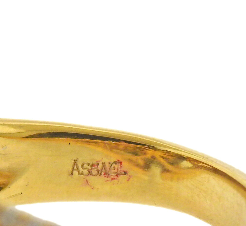 Assael Chocolate South Sea Pearl Diamond Gold Ring - Oak Gem