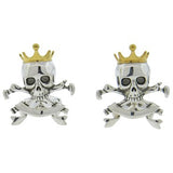 Deakin & Francis Sterling Silver Skull Crown Cufflinks - Oak Gem