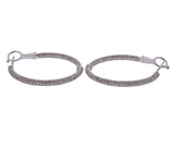 White Gold Inside Out Pave Diamond Hoop Earrings - Oak Gem