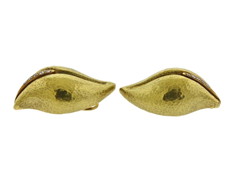 Tiffany & Co Paloma Picasso Diamond Gold Earrings - Oak Gem