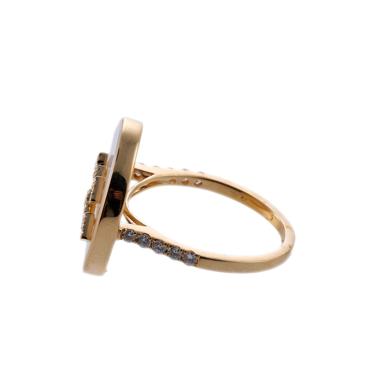 Doves Doron Paloma Diamond Mother of Pearl Gold Sagittarius Zodiac Ring