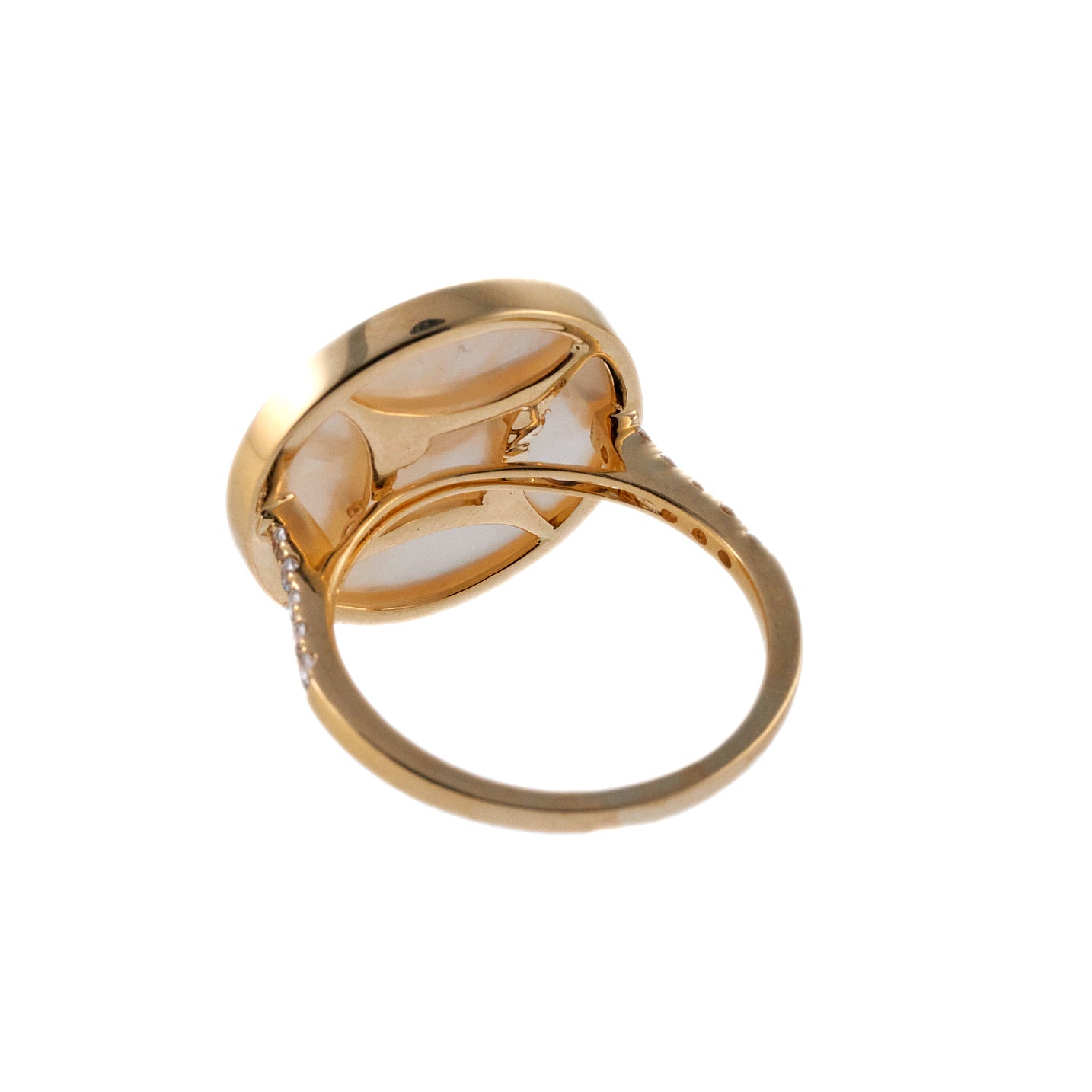 Doves Doron Paloma Diamond Mother of Pearl Gold Capricorn Zodiac Ring