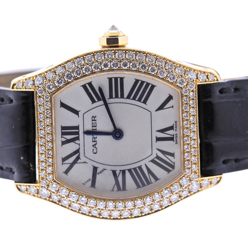 Cartier Tortue 18k Gold Diamond Manual Wind Ladies Watch 2643